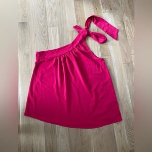 One shoulder silk blouse